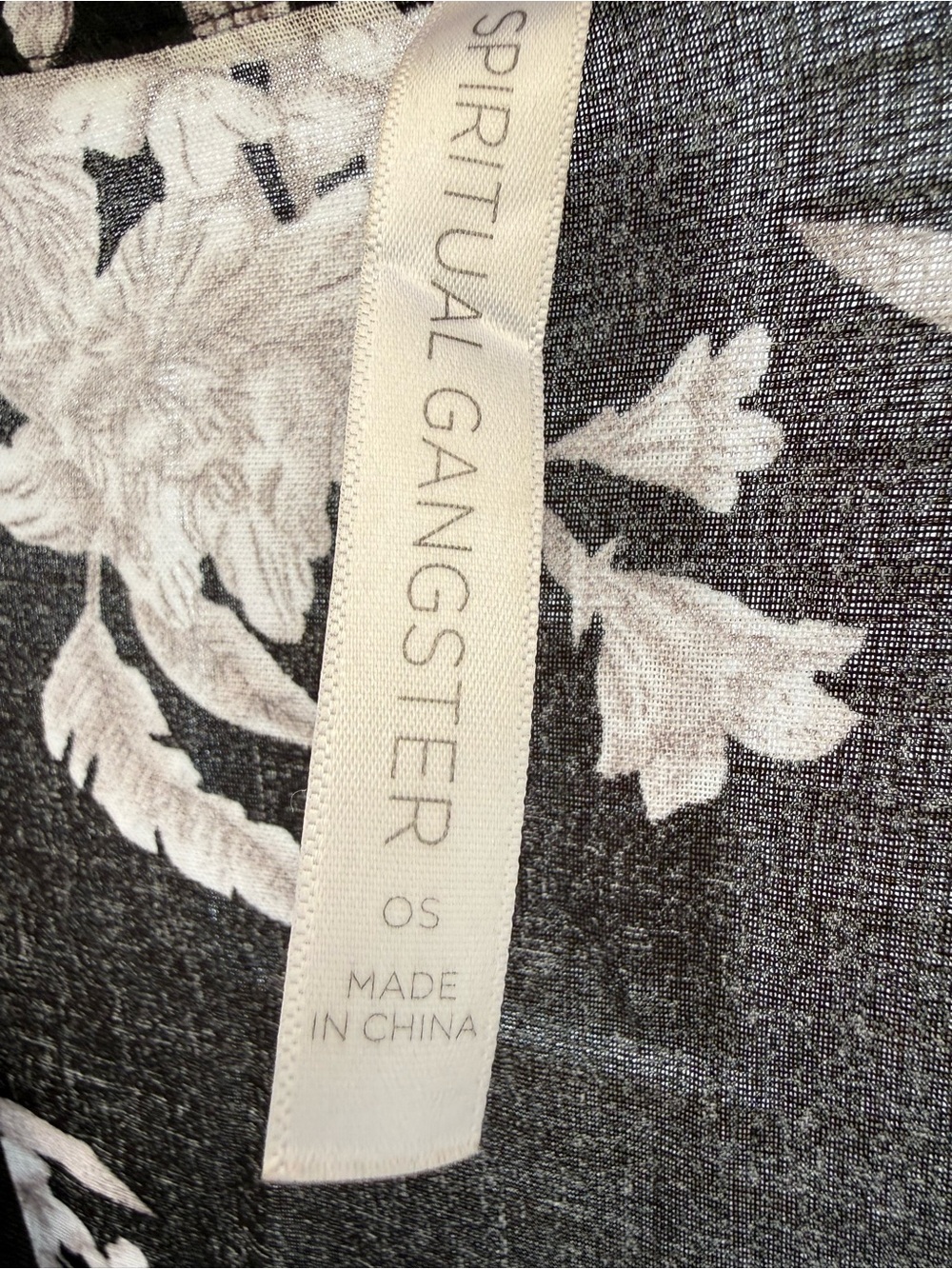 Spiritual Gangster Black Floral Sheer Kimono Cardigan Tie Front OS - Picture 6 of 8